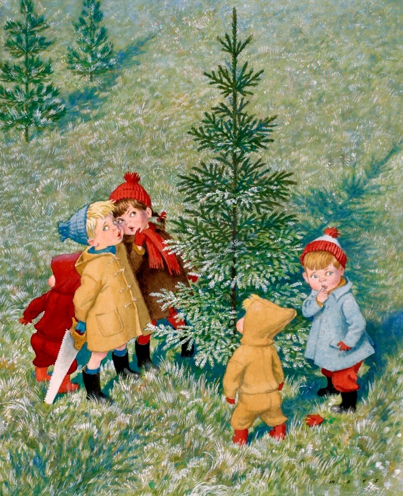 Новый год старые времена. Елочка в лесу. Наряжаем ёлку живопись. Советские дети украшают елку. Советские дети наряжают елку.
